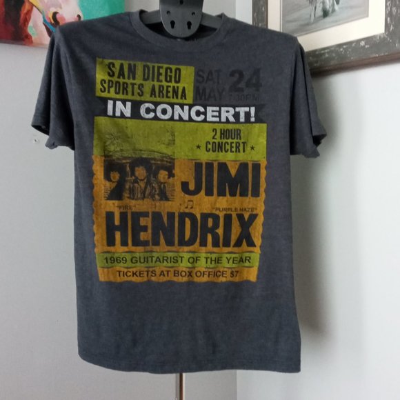 Stone Free Jimi Hendrix San Diego Sports Arena Concert Poster Tee - Picture 1 of 7